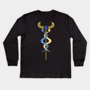 Orisha Inle Healing Staff Kids Long Sleeve T-Shirt